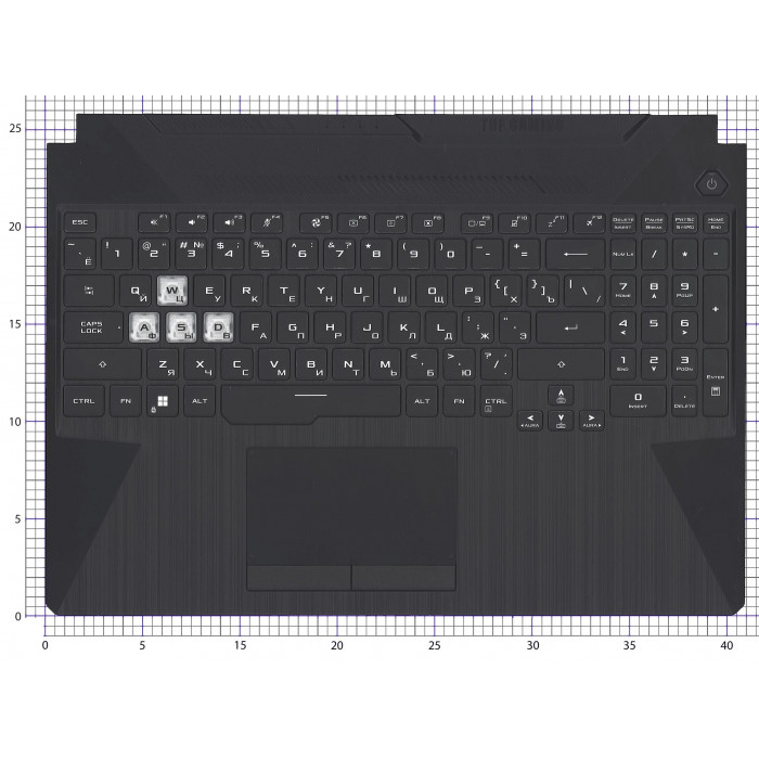 Клавиатура для Asus TUF Gaming A15 FA506 топкейс черный