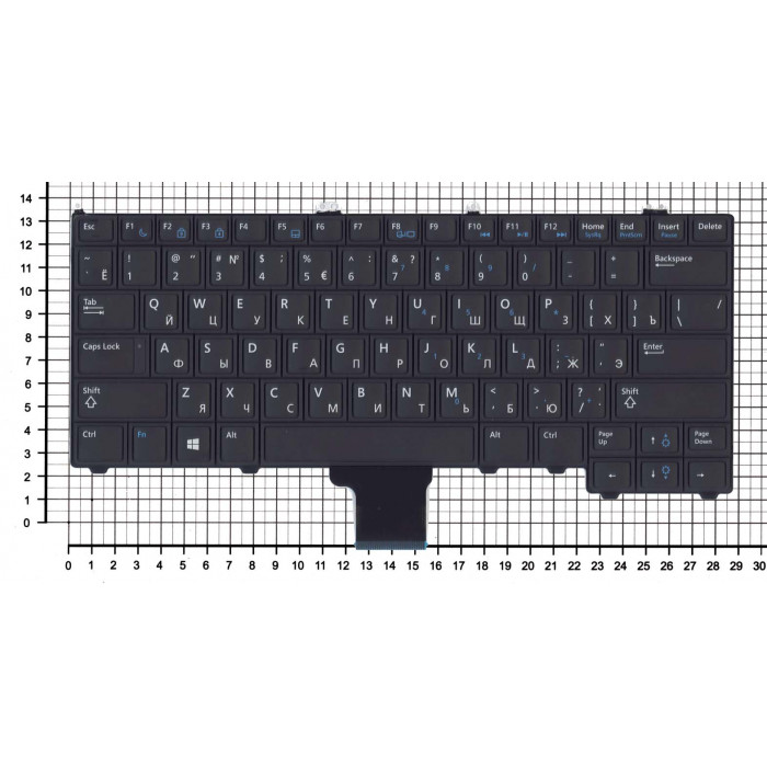 Клавиатура для Dell Latitude E7440 E7240 без подсветки и указателя