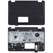 Клавиатура для Asus G551, N551 черная топ- панель, красной подсветкой