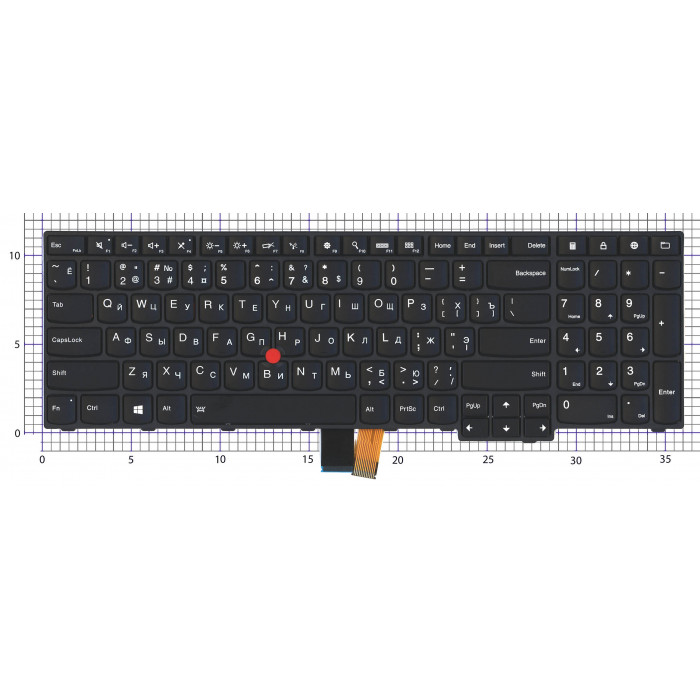 Клавиатура для ноутбука Lenovo Thinkpad S5 2nd Gen черная с подсветкой
