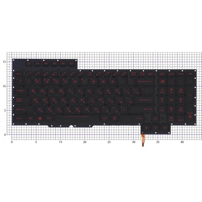 Клавиатура для ноутбука Asus ROG G701 черная с красной подсветкой