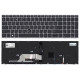 Клавиатура для HP Zbook 15U G5 черная с серебристой рамкой и подсветкой