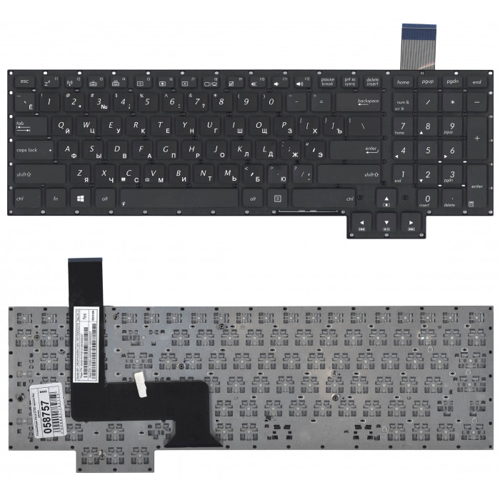 Клавиатура для Asus G750 G750JX G750JW черная без рамки