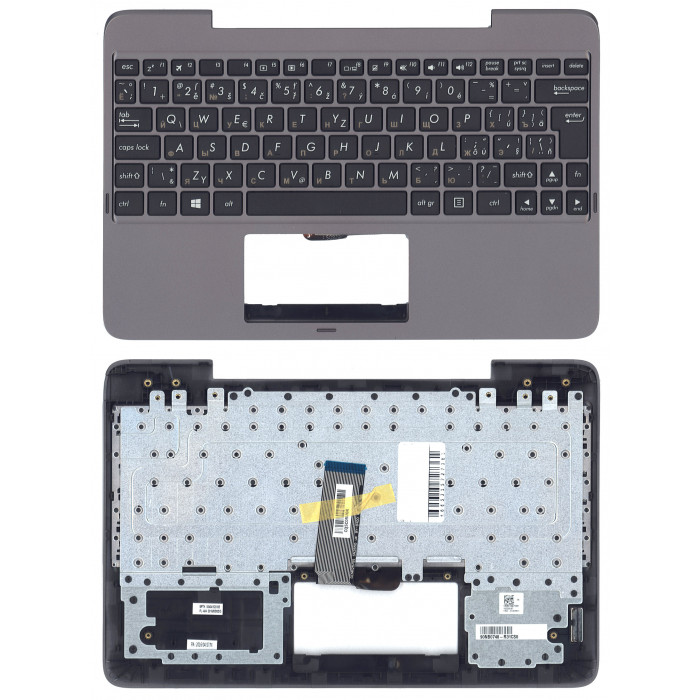 Клавиатура для ноутбука Asus T100HA топкейс темно-серый