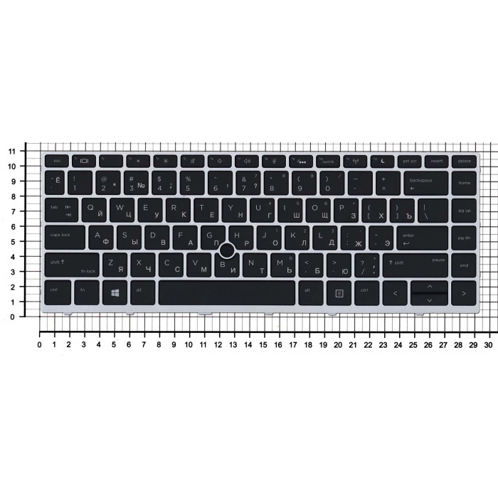 Клавиатура для HP Probook 430 G5 440 G5 445 G5 серебристая с трекпоинтом
