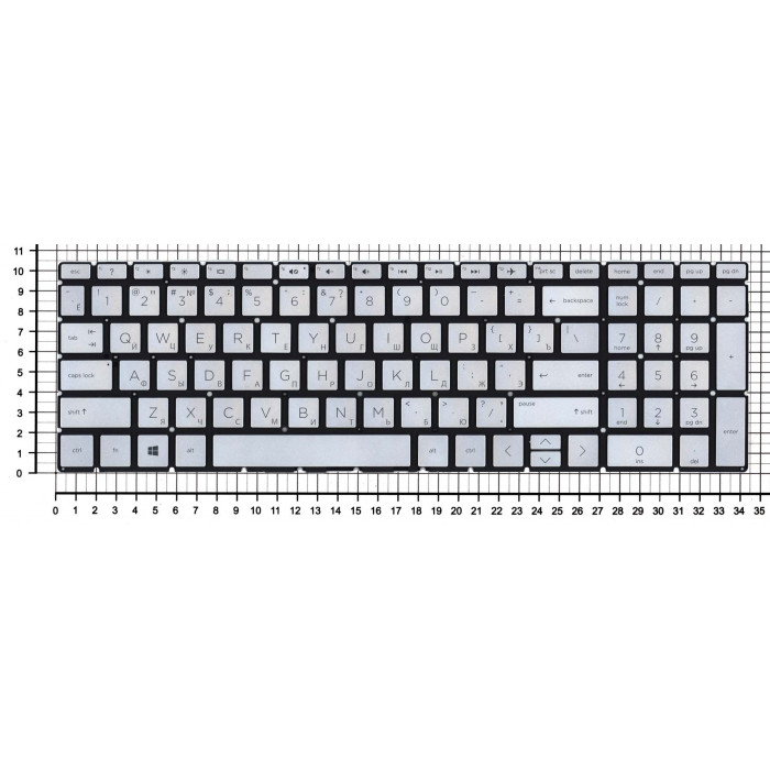 Клавиатура для HP 15-db000 15-dw 17-CA серебристая