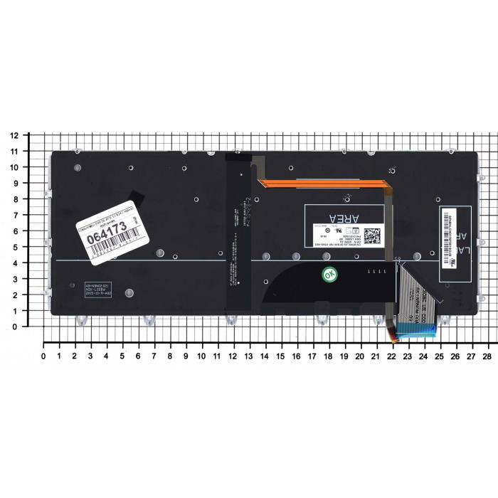 Клавиатура для Dell XPS 13 9343 черная с подсветкой