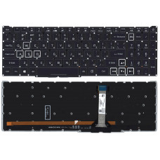 Клавиатура для ноутбука Acer Predator Helios 300 PH315-52 черная с белой подсветкой