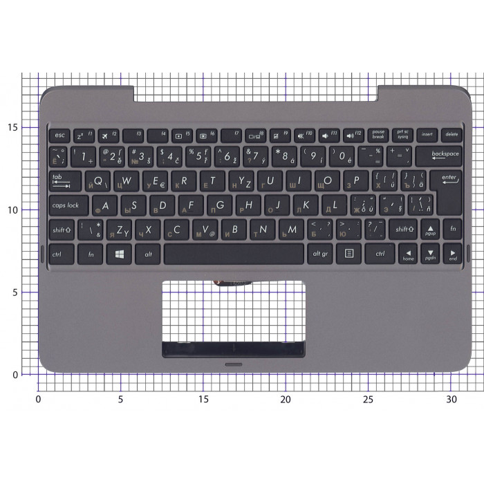 Клавиатура для ноутбука Asus T100HA топкейс темно-серый