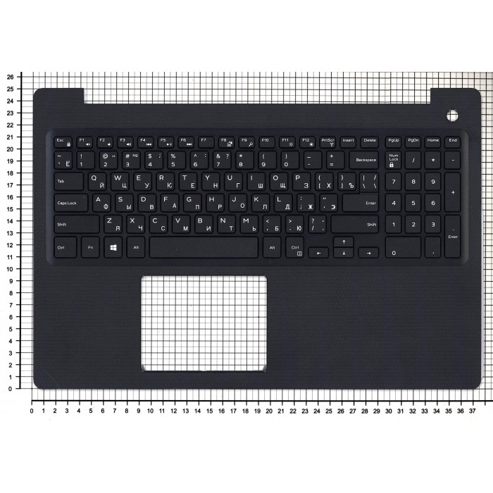 Клавиатура для Dell Inspiron 3593 черная топ-панель