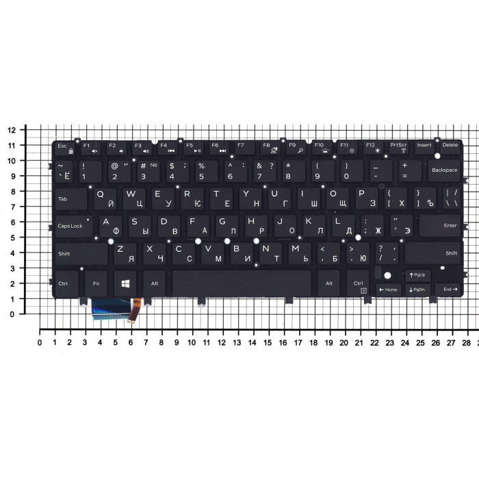 Клавиатура для Dell XPS 13 9343 черная с подсветкой
