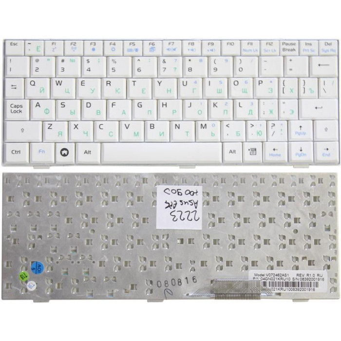 Клавиатура для Asus Eee PC 700 701 900 901 белая