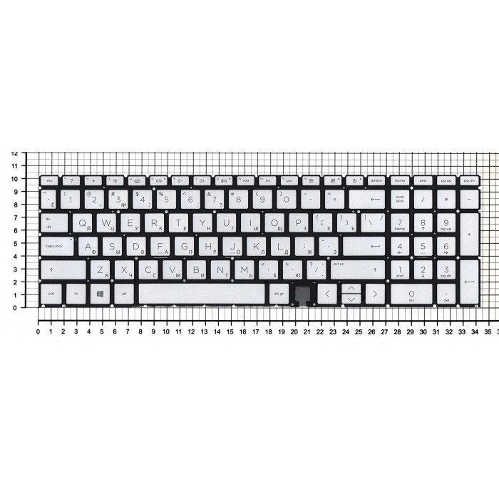 Клавиатура для HP Envy 15-ED 17-CG серебристая с подсветкой