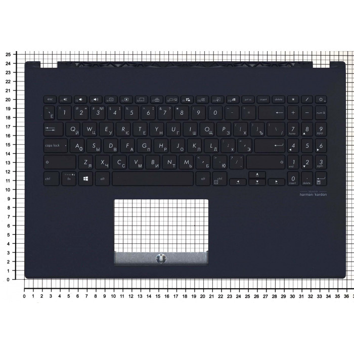 Клавиатура для Asus X571LI топ-панель черная с подсветкой