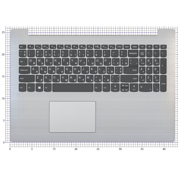 Клавиатура для ноутбука Lenovo IdeaPad 330-15 топкейс серебро