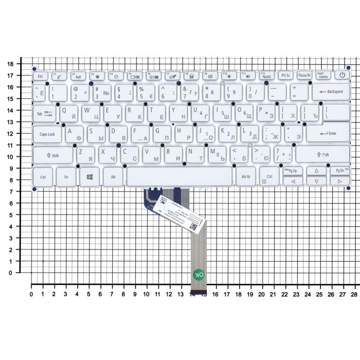 Клавиатура для Acer Swift 5 SF514-52T серебристая с подсветкой