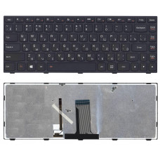 Клавиатура для Lenovo Flex 14 G40-30 G40-70 черная с черной рамкой с подсветкой