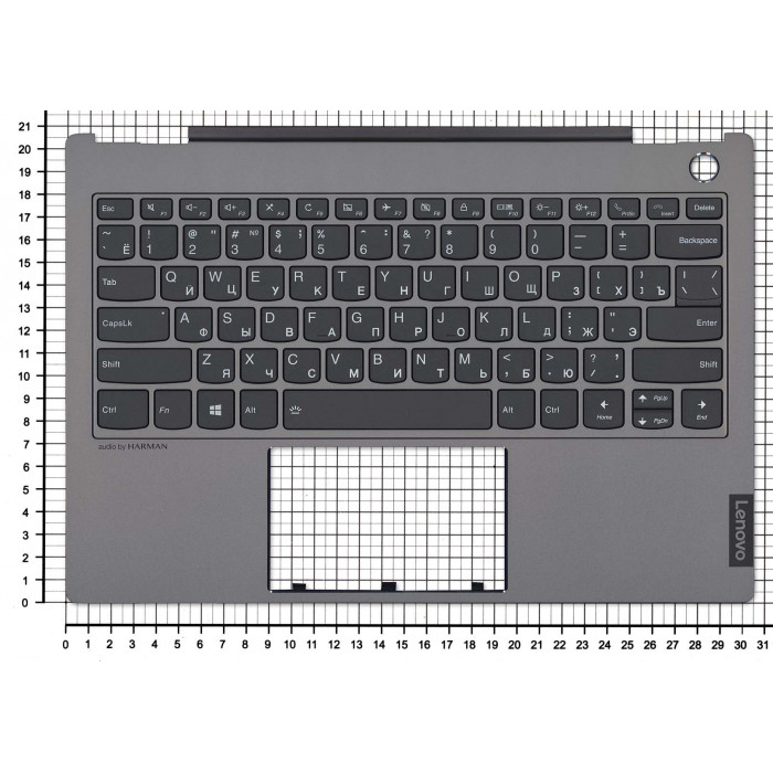 Клавиатура для Lenovo ThinkBook 13s-IML топкейс подсветка