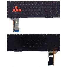 Клавиатура для Asus GL753 FX553VD черная с белой подсветкой (узкий шлейф подсветки)