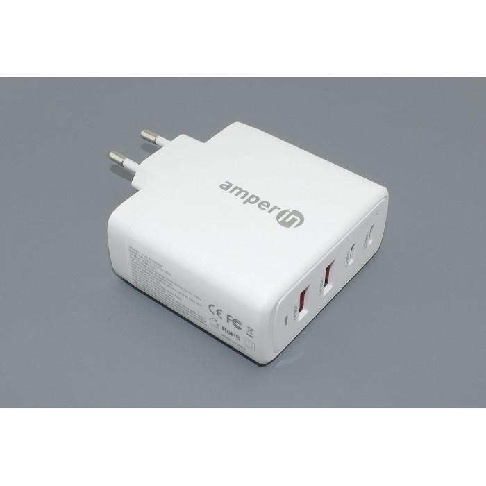 Блок питания (сетевой адаптер) Amperin GaN USB-A1/A2, USB-C1/C2 (YDS-TC100-022) 100W, white