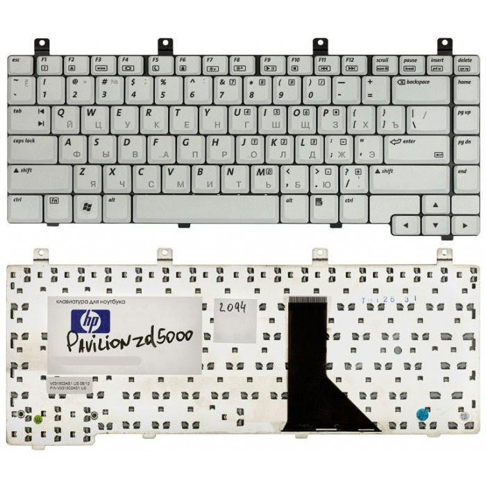Клавиатура для HP Pavilion DV5000 ZE2000 ZE2500 ZV5000 ZX5000 ZD5000 белая