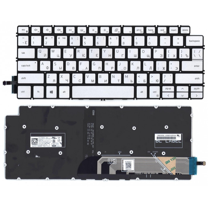 Клавиатура для Dell 14-5390 серебристая