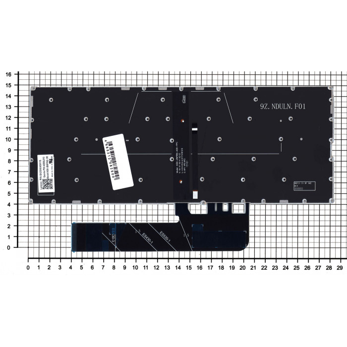 Клавиатура для Lenovo IdeaPad 530s-14 серебристая с подсветкой