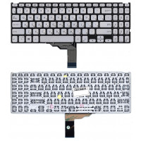 Клавиатура для Asus Vivobook F509U серебристая с подсветкой