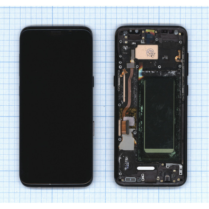 Дисплей для Samsung Galaxy S8 SM-G950F в сборе с тачскрином и рамкой OLED черный