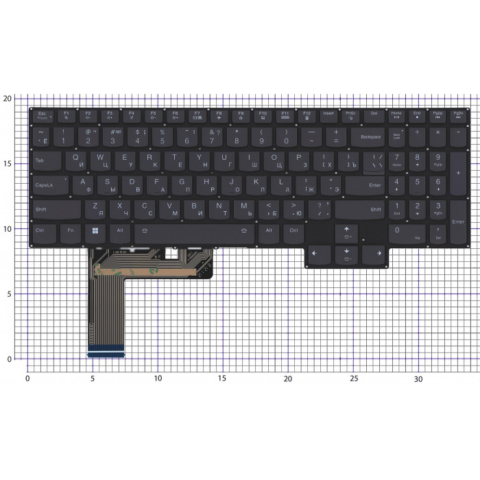 Клавиатура для ноутбука Lenovo Legion Slim 5 16APH8 черная