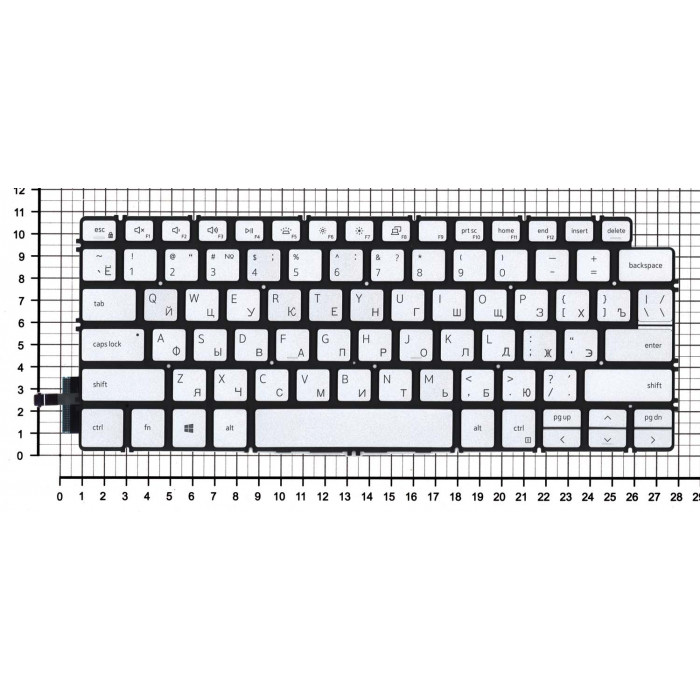 Клавиатура для Dell 14-5390 серебристая