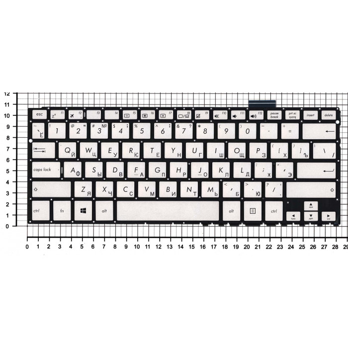Клавиатура для Asus UX360CA серебристая