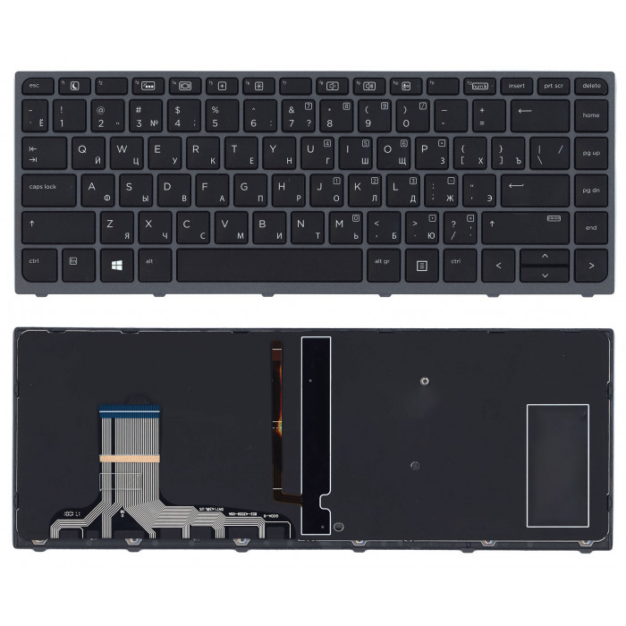 Клавиатура для HP ZBook Studio G3 черная с подсветкой