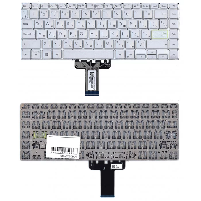 Клавиатура для Asus K413JA серебристая