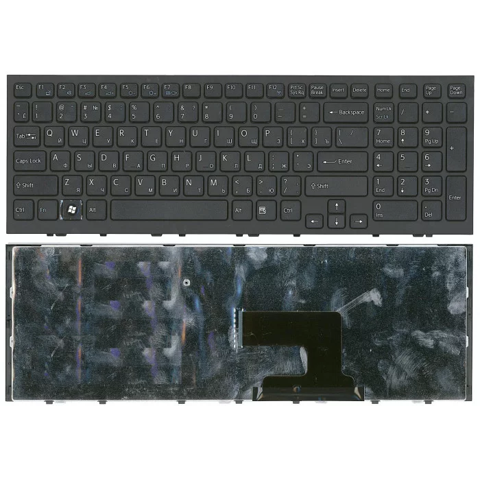 Клавиатура для Sony Vaio VPC-EH VPCEH черная с черной рамкой