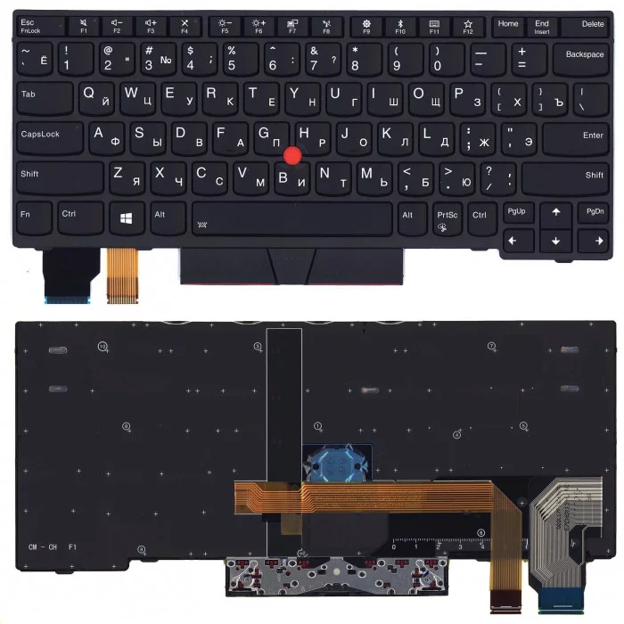 Клавиатура для Lenovo X280 черная с подсветкой и указателем