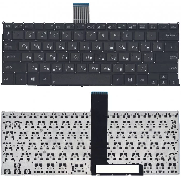 Клавиатура для Asus F200CA F200LA F200MA X200CA X200LA X200MA Совместимые p/n: AEEX8E0110, SG-62500-XUA черная, без рамки, плоский Enter