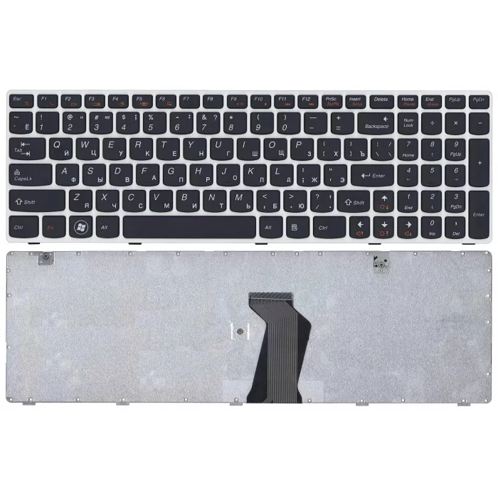 Клавиатура для Lenovo Ideapad G580 G585 Z580 Z585 Z780 G780 черная с белой рамкой