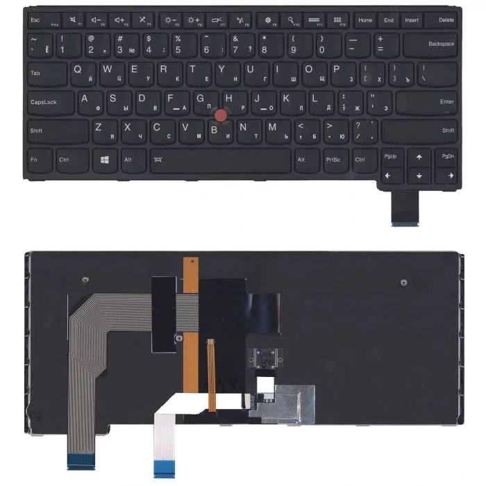 Клавиатура для Lenovo Yoga S3-14, Yoga 460 черная с подсветкой