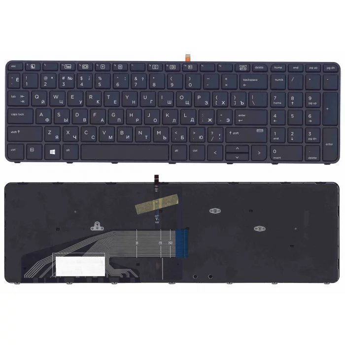 Клавиатура для HP ProBook 450 G3 455 G3 черная с подсветкой