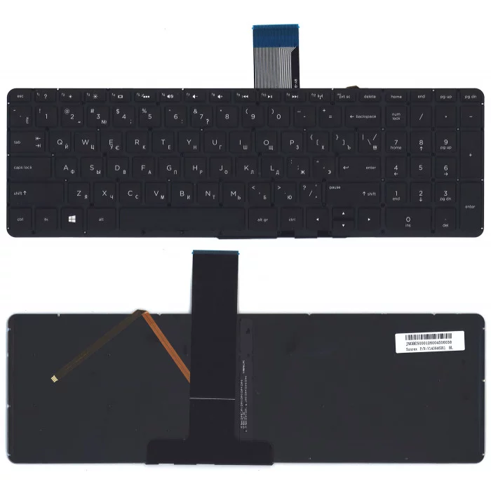 Клавиатура для ноутбука HP Envy X360 15-U000 черная без рамки с подсветкой