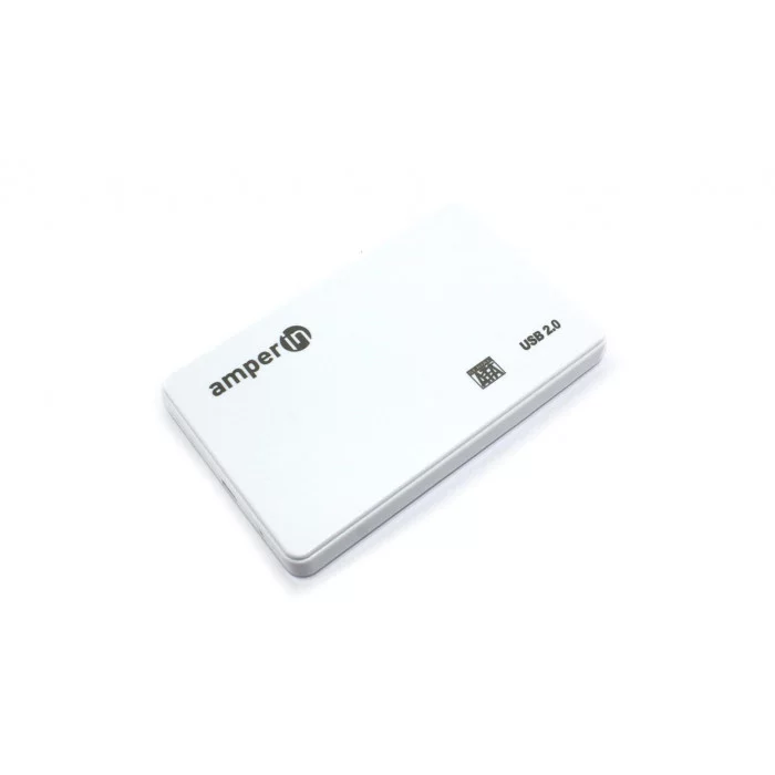 Корпус для жесткого диска Amperin AM25U2PW 2,5", USB 2.0, пластиковый, белый