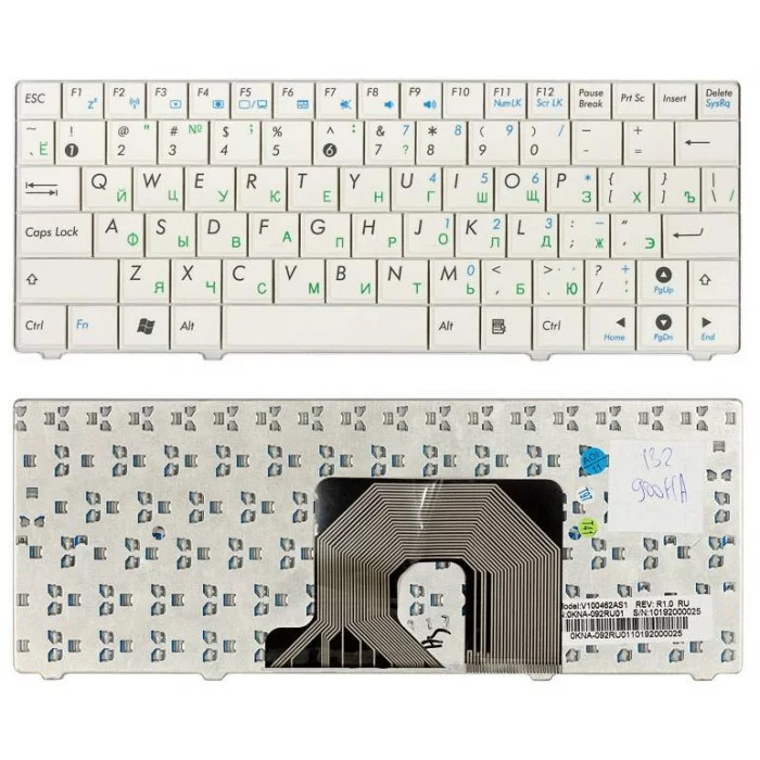 Клавиатура для Asus Eee PC 900HA 900SD T91 белая