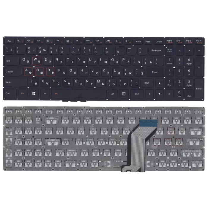 Клавиатура для Lenovo IdeaPad Y700 Y700-15ISK черная без подсветки