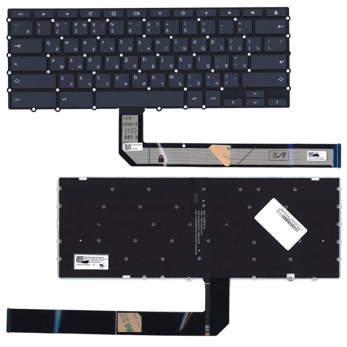 Клавиатура для Lenovo Yoga Chromebook C630 черная с подсветкой