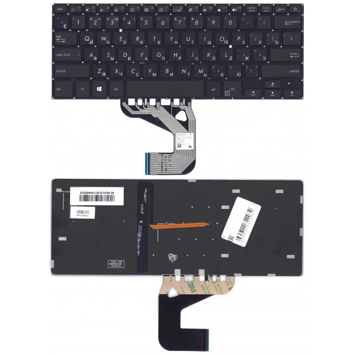 Клавиатура для ноутбука Asus UX460U UX460UA черная с подсветкой