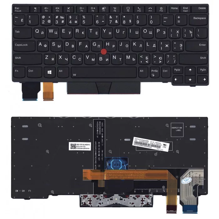 Клавиатура для Lenovo ThinkPad X13 Yoga Gen 1 черная с подсветкой