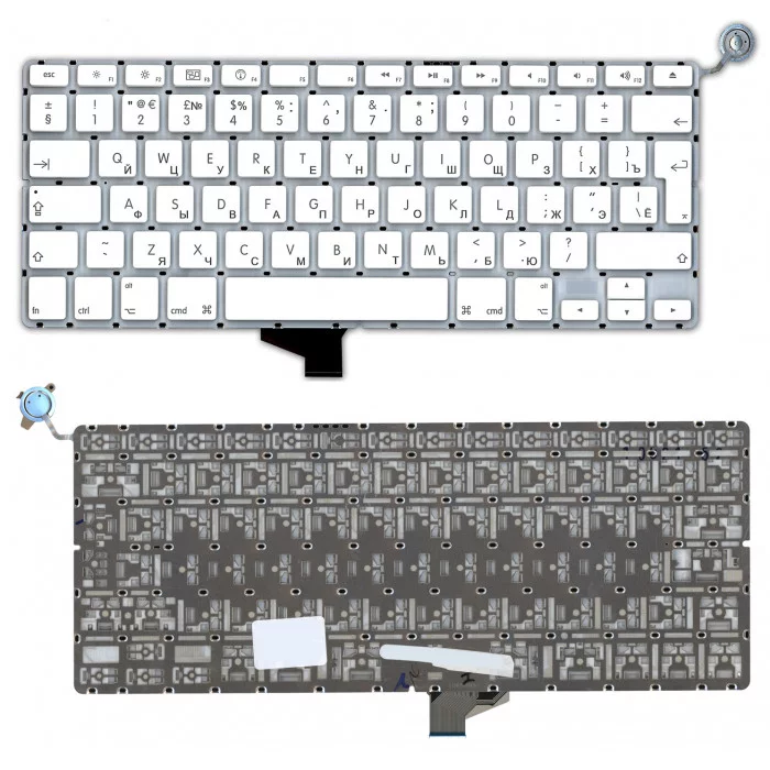 Клавиатура для Apple MacBook A1342 белая 13,3" большой Enter