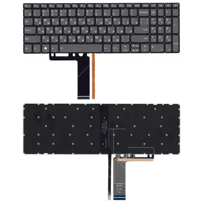 Клавиатура для Lenovo IdeaPad 320-15ABR 520-15IKB черная с подсветкой