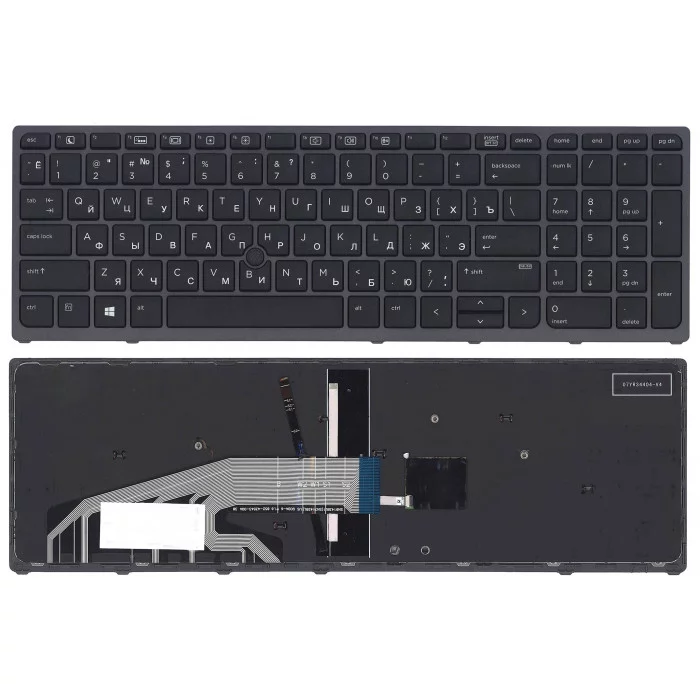 Клавиатура для HP ZBook 15 G3 17 G3 черная с подсветкой с указателем